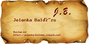 Jelenka Balázs névjegykártya